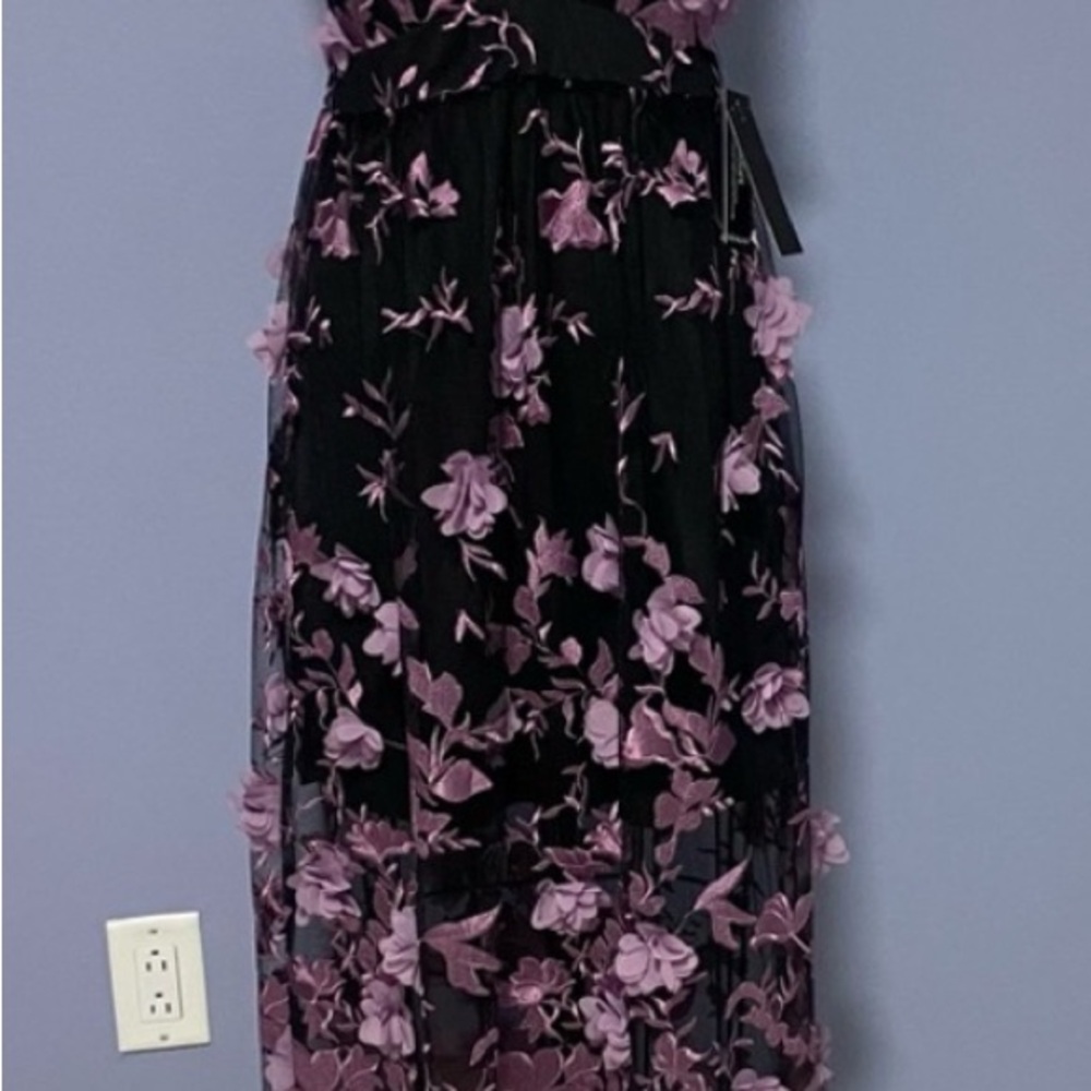 VENUS Black and Purple Floral Maxi Dress - Picture 4 of 10